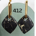 Rauteanhänger mit Schwarz-Gold-Marmor-Effekt – 2,5 cm