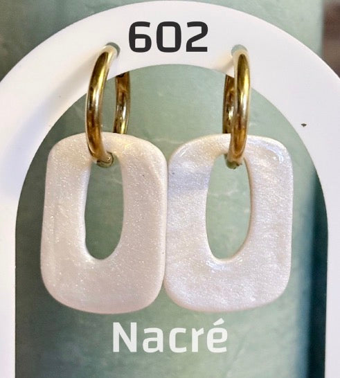 Pampilles Blanc Nacré – Pâte Polymère & Résine | 3 cm