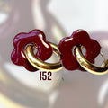 Pampilles Fleur Bordeaux – Pâte Polymère & Résine | 2 cm