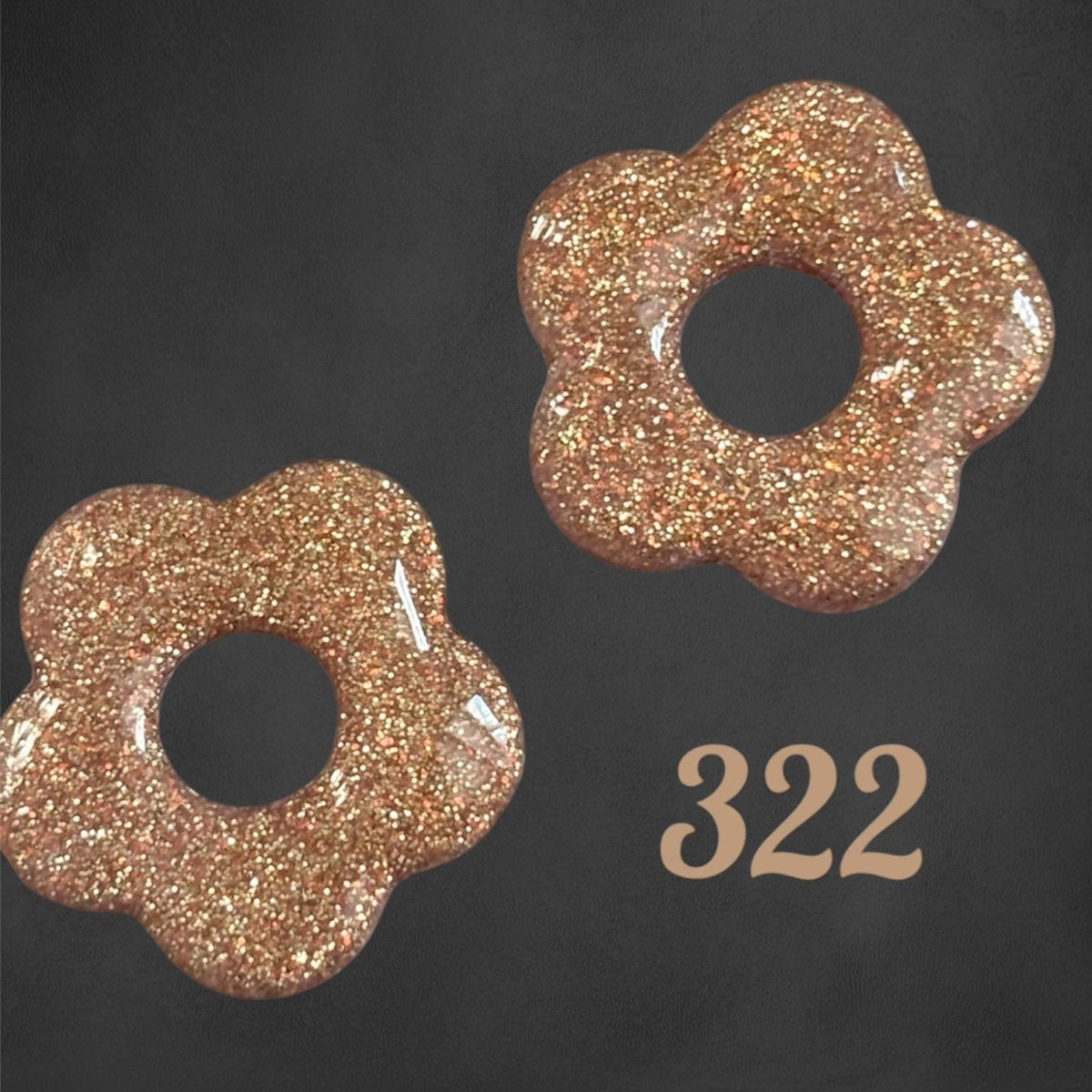 Pampilles Fleur Rose Gold – Pâte Polymère & Résine | 2 cm
