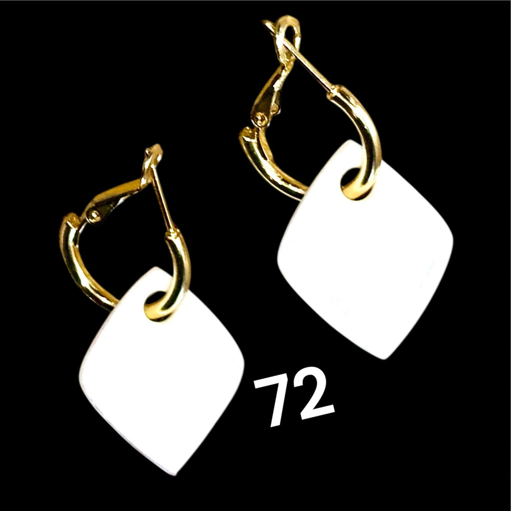 Pampilles Losange Blanc – Pâte Polymère & Résine | 2,5 cm