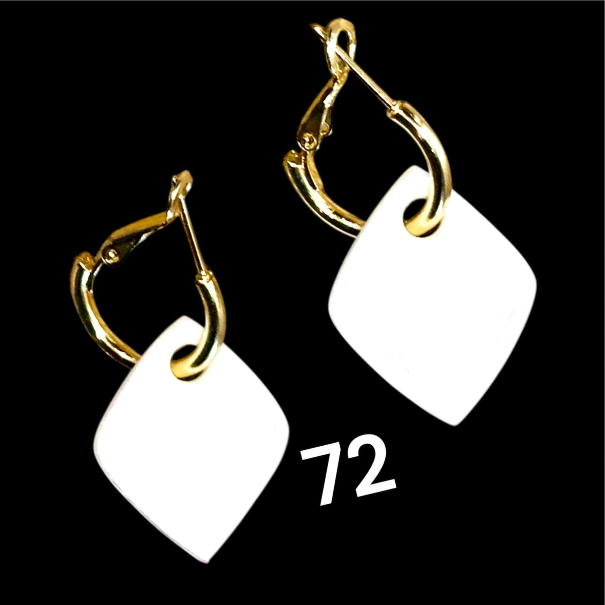 Pampilles Losange Blanc – Pâte Polymère & Résine | 2,5 cm