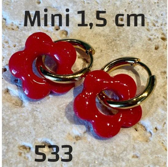 Rote Blumenanhänger Mini 1,5 cm
