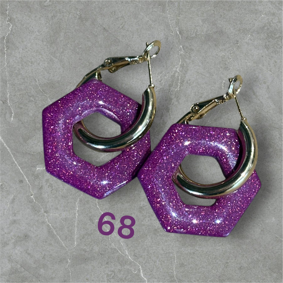 Pampilles Hexagonales – Pâte Polymère & Résine | 2,5 cm