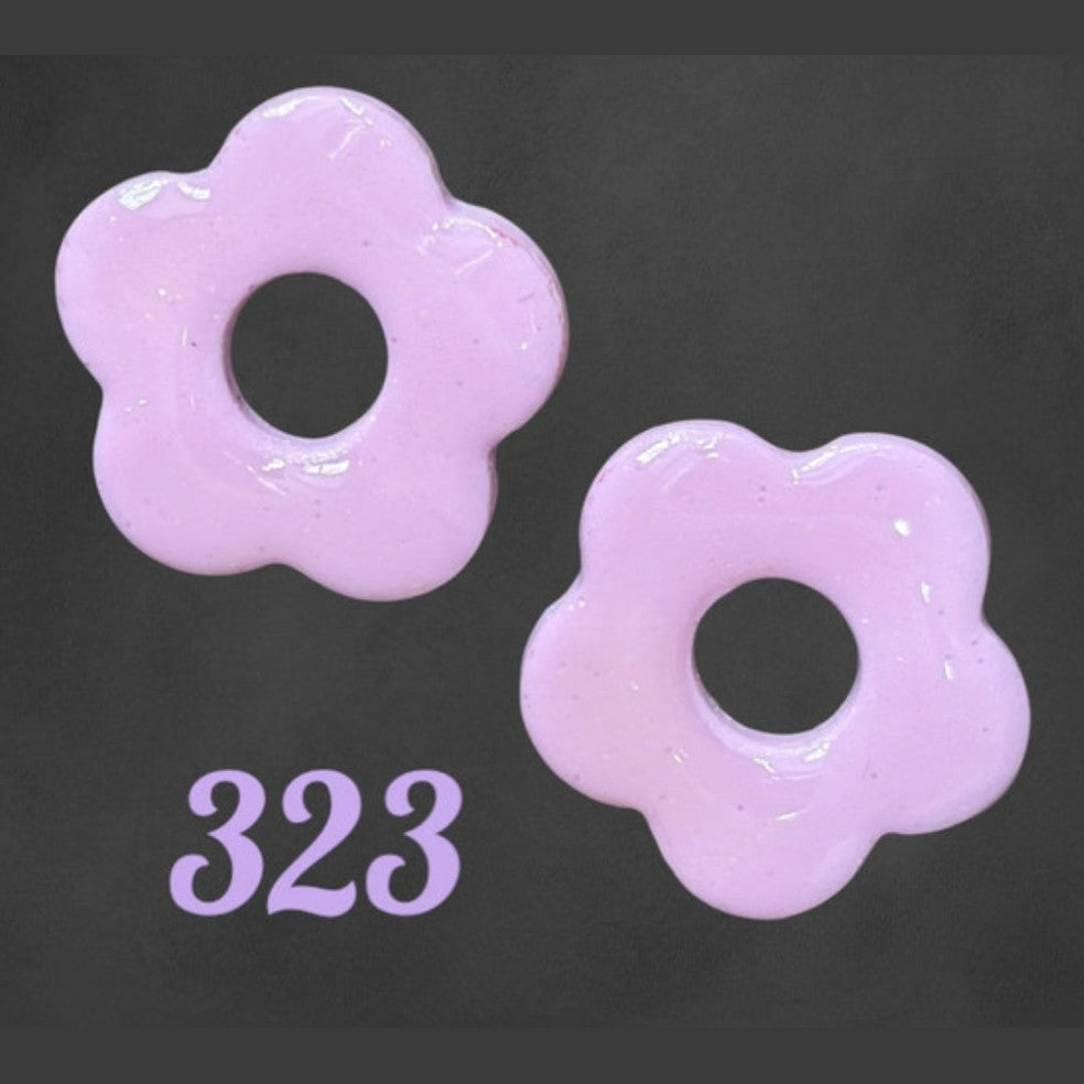 Pampilles Fleur Rose Pailleté – Pâte Polymère & Résine | 2 cm