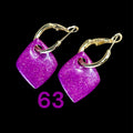Pampilles Losange Violet Pailleté – Pâte Polymère & Résine | 2,5 cm