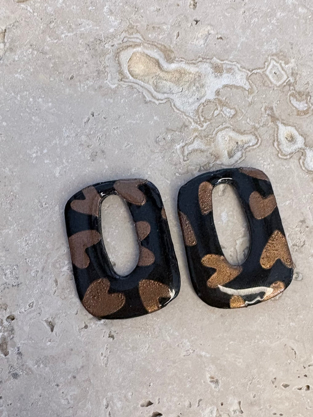 Pampilles Rectangle Noir & Bronze Empire
