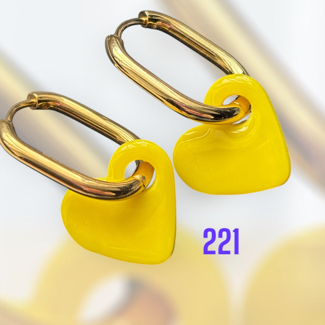 Mini Pampilles Cœur Jaune – Pâte Polymère & Résine | 1,5 cm