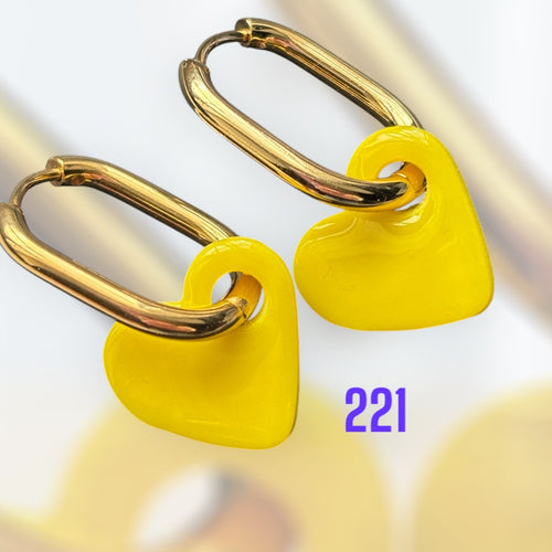 Mini Pampilles Cœur Jaune – Pâte Polymère & Résine | 1,5 cm