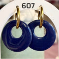 Runde marineblaue Anhänger 2,8 cm
