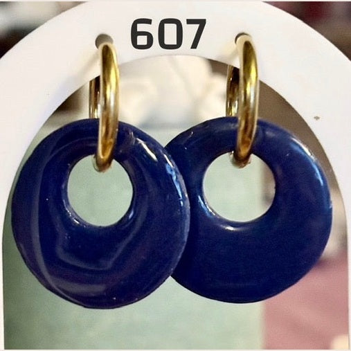 Runde marineblaue Anhänger 2,8 cm