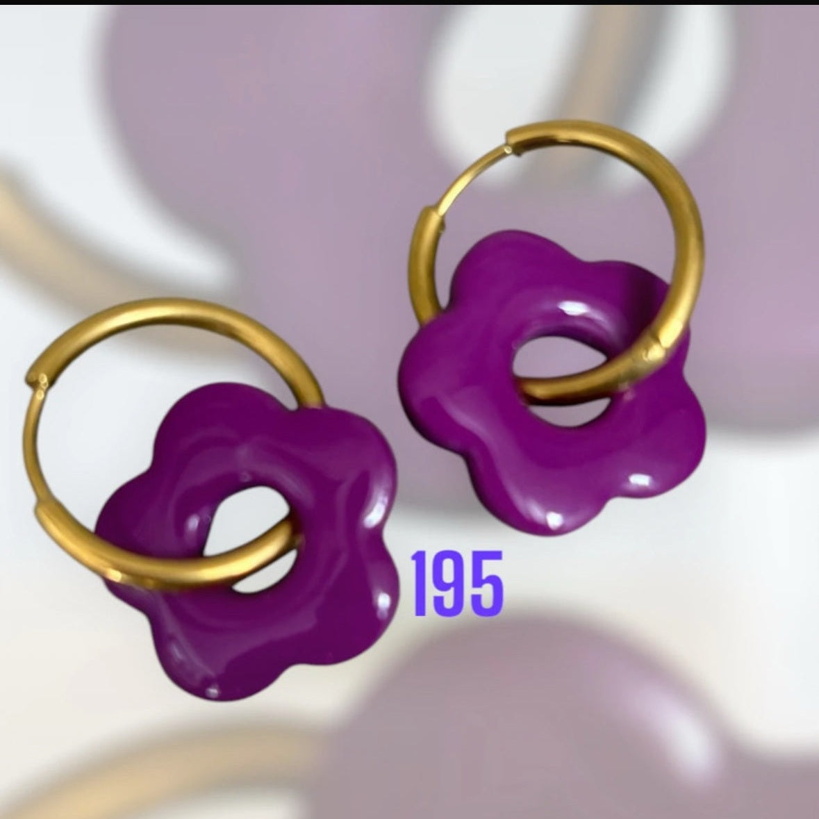 Pampilles Fleur Violet Aubergine – Pâte Polymère & Résine | 2 cm