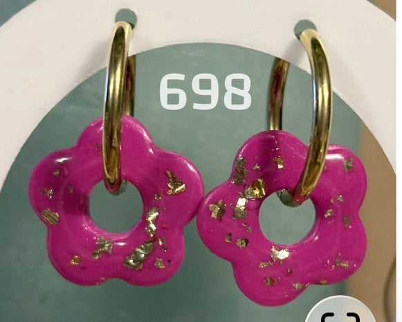 Quasten Blume Fuchsie – Goldblätter – Nr. 698