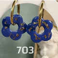 Quasten Königsblaue Blume – Goldblätter – Nr. 703