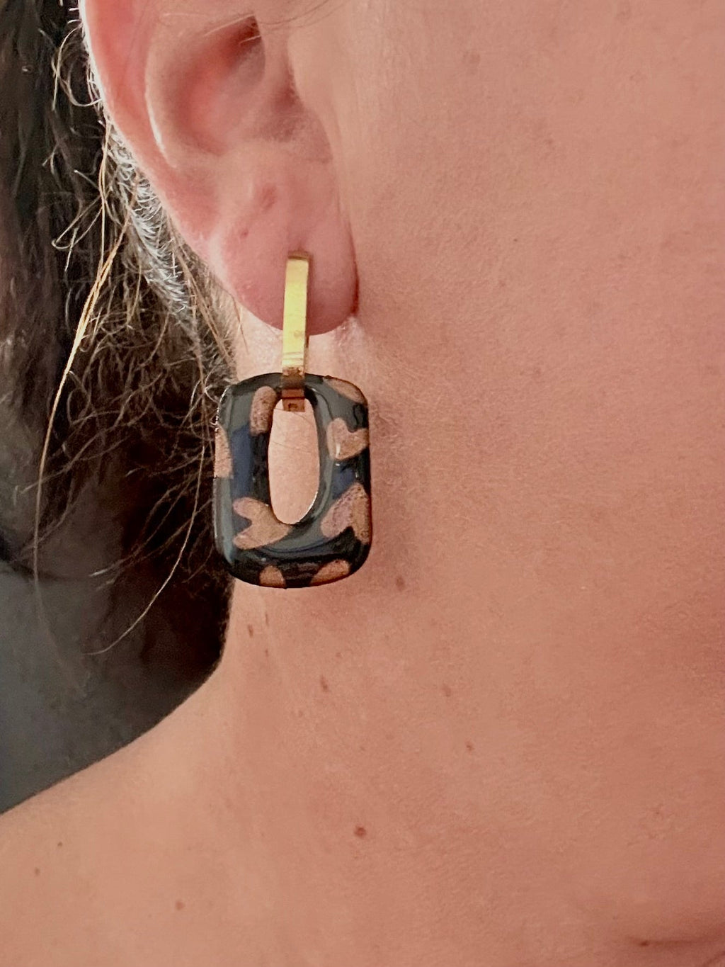 Pampilles Rectangle Noir & Bronze Empire