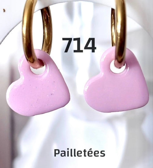 Mini Pampilles Rose Pailleté – Enfants – Pâte Polymère & Résine | 1,5 cm