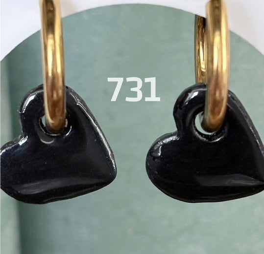 Herz-Anhänger, schwarz, 1,5 cm