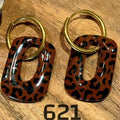 Rechteckiger Anhänger Leopard Braun