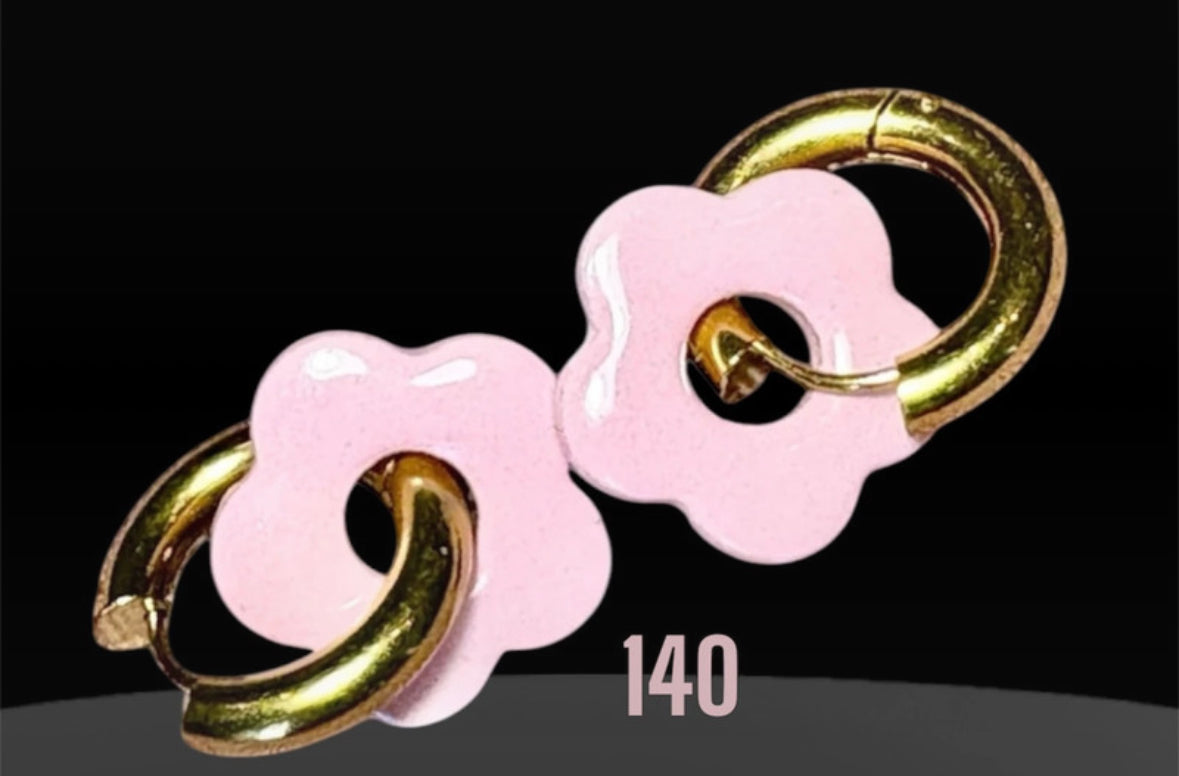 Pampilles Fleur Rose Claire – Pâte Polymère & Résine