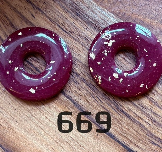 Donut-Anhänger bordeaux und gold