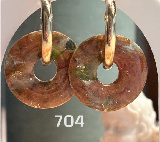 Donut-Perlen mit Terrakotta-Stein-Effekt & Gold