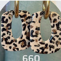 Rechteckige abgerundete Anhänger Leopard Goldblätter 3 cm