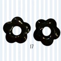 Pampilles Fleur Noire – Pâte Polymère & Résine | 2 cm
