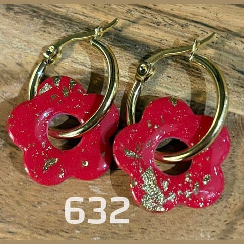 Anhänger Rote Blume – Goldene Blätter – Nr. 632