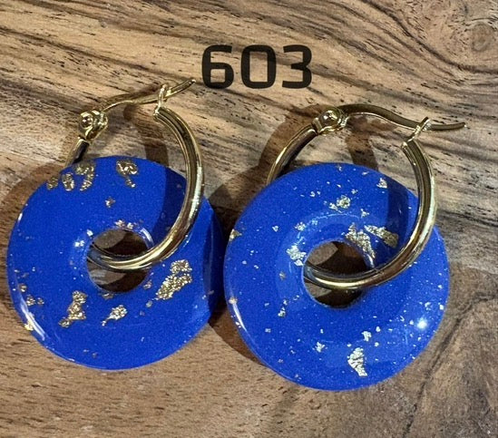 Donut-Anhänger Königsblau und Gold