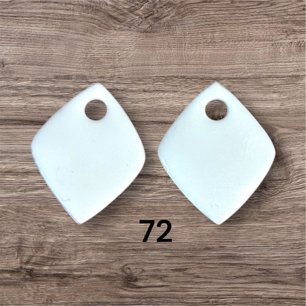 Pampilles Losange Blanc – Pâte Polymère & Résine | 2,5 cm