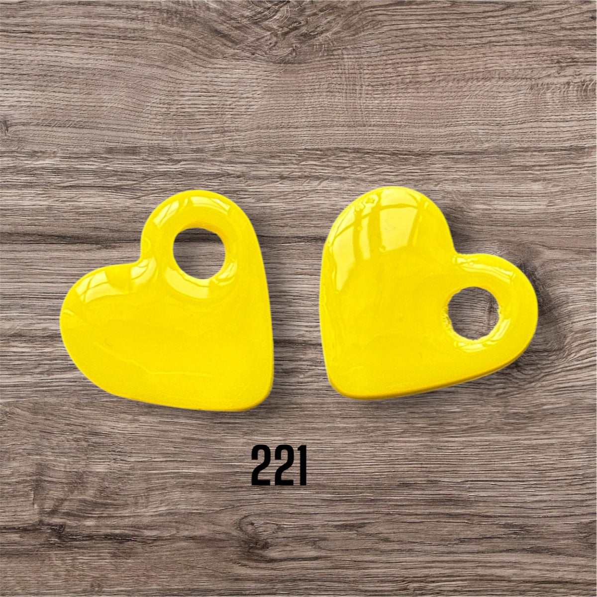 Mini Pampilles Cœur Jaune – Pâte Polymère & Résine | 1,5 cm