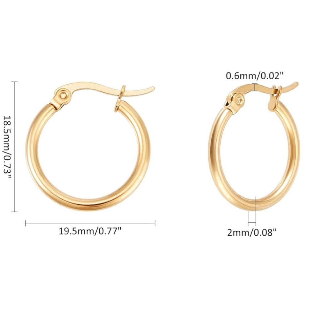 Kreolen, Goldfarben – Edelstahl 19,5 mm