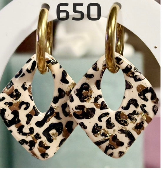 Leoparden-Rautenanhänger mit Blattgold 3 cm
