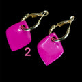 Pampilles Losange Fuchsia – Pâte Polymère & Résine | 2,5 cm