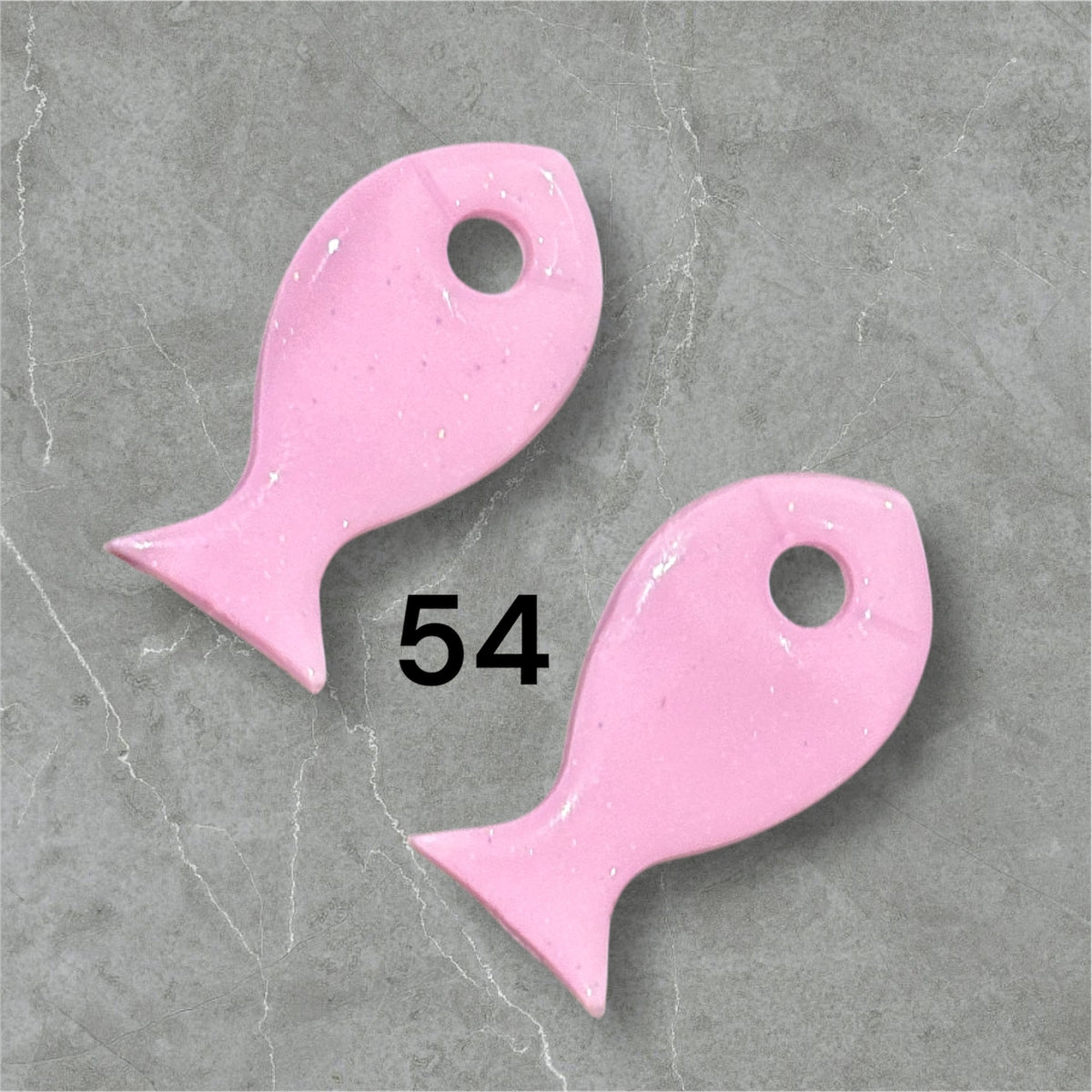 Pampilles Poisson Rose Pailleté – Pâte Polymère & Résine