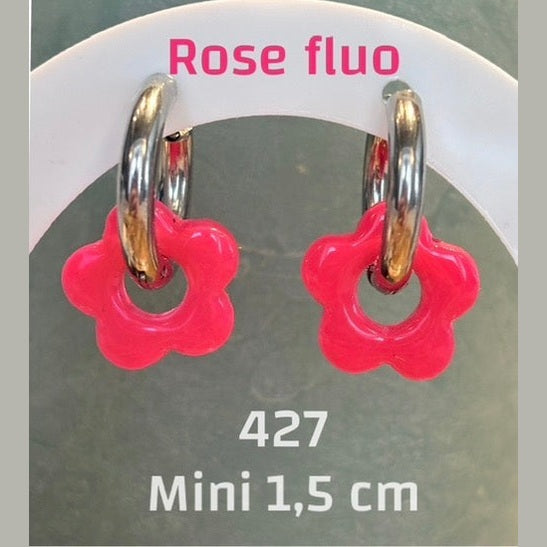 Anhänger Blume Neon Pink Mini 1,5 cm