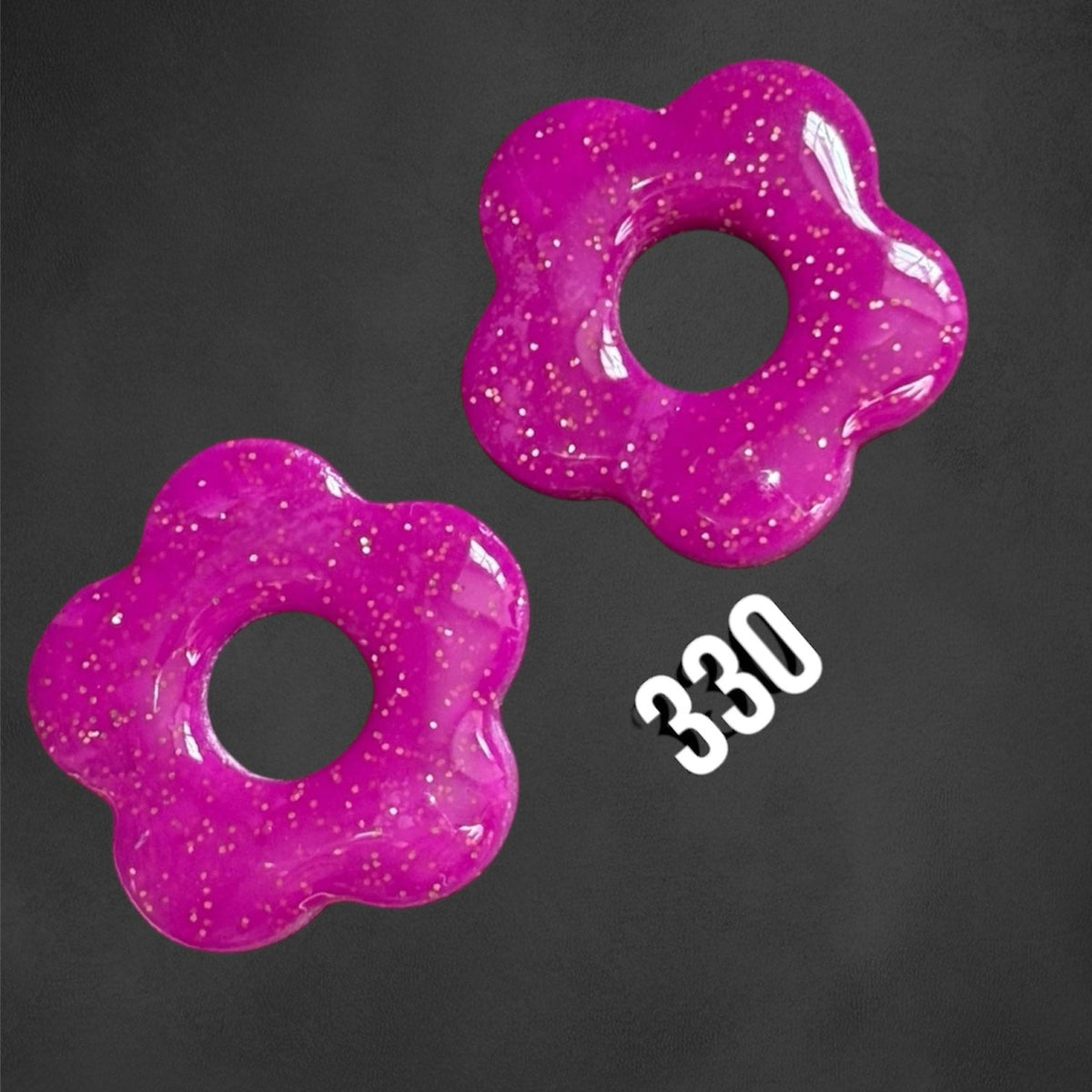 Pampilles Fuchsia Pailleté – Pâte Polymère & Résine
