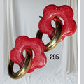 Pampilles Fleur Rouge Pailleté – Pâte Polymère & Résine | 2 cm