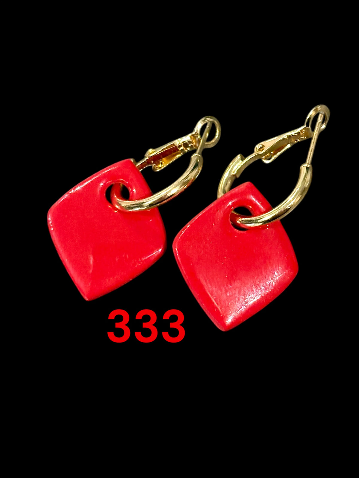 Pampilles Losange Rouge – Pâte Polymère & Résine