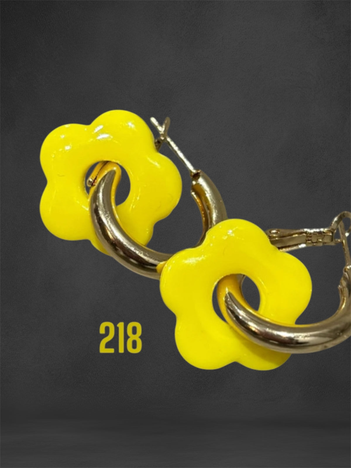 Pampilles Fleur Jaune – Pâte Polymère & Résine | 2 cm