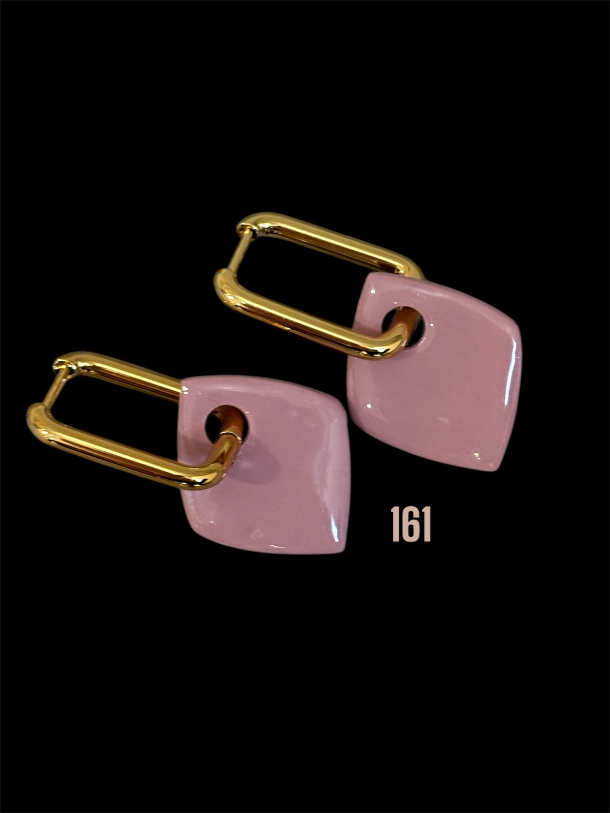 Pampilles Losange Vieux Rose – Pâte Polymère & Résine | 2,5 cm