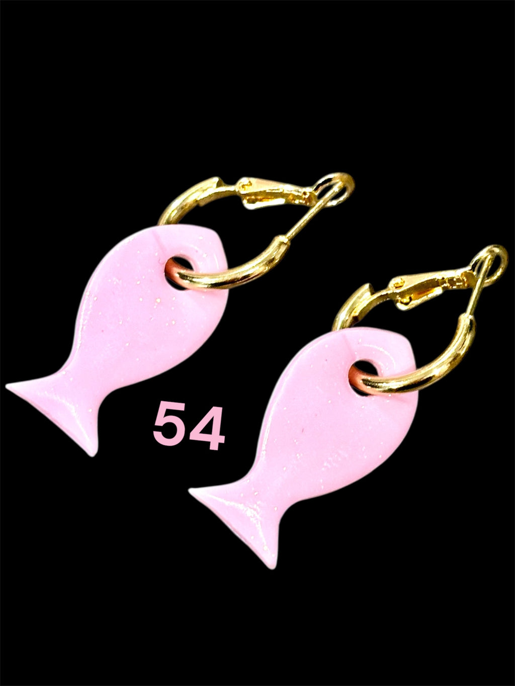 Pampilles Poisson Rose Pailleté – Pâte Polymère & Résine