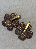 Pampille Fleur Chocolat Feuille d'Or 3,2 cm – Réf. 546