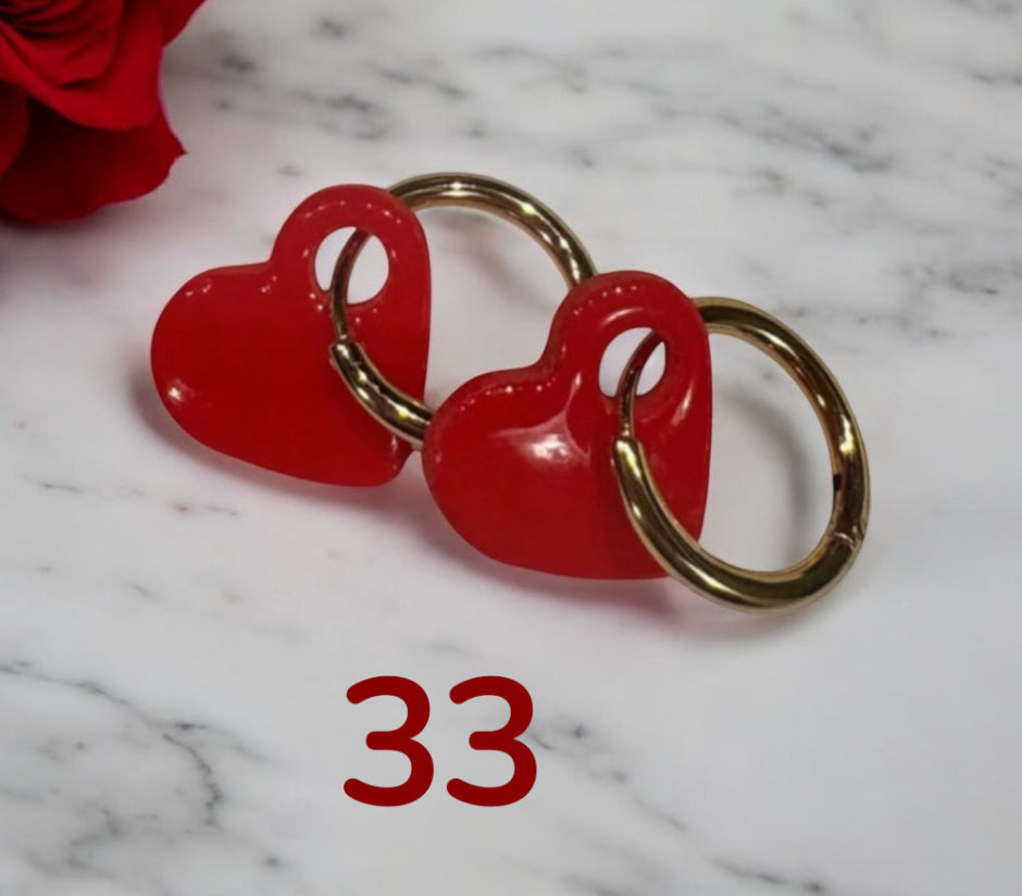 Mini Pampilles Cœur Rouge – Pâte Polymère & Résine