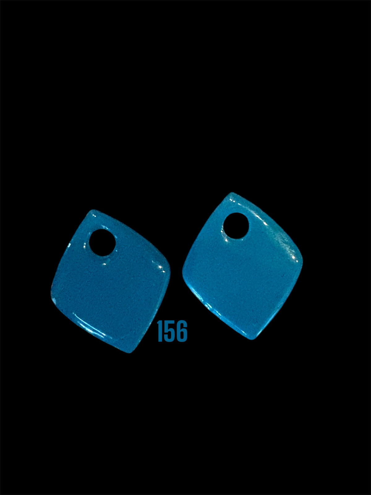 Pampilles Losange Bleu Vert – Pâte Polymère & Résine | 2,5 cm