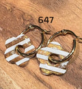 Quastenblume gestreift Weiß & Gold – Nr. 647