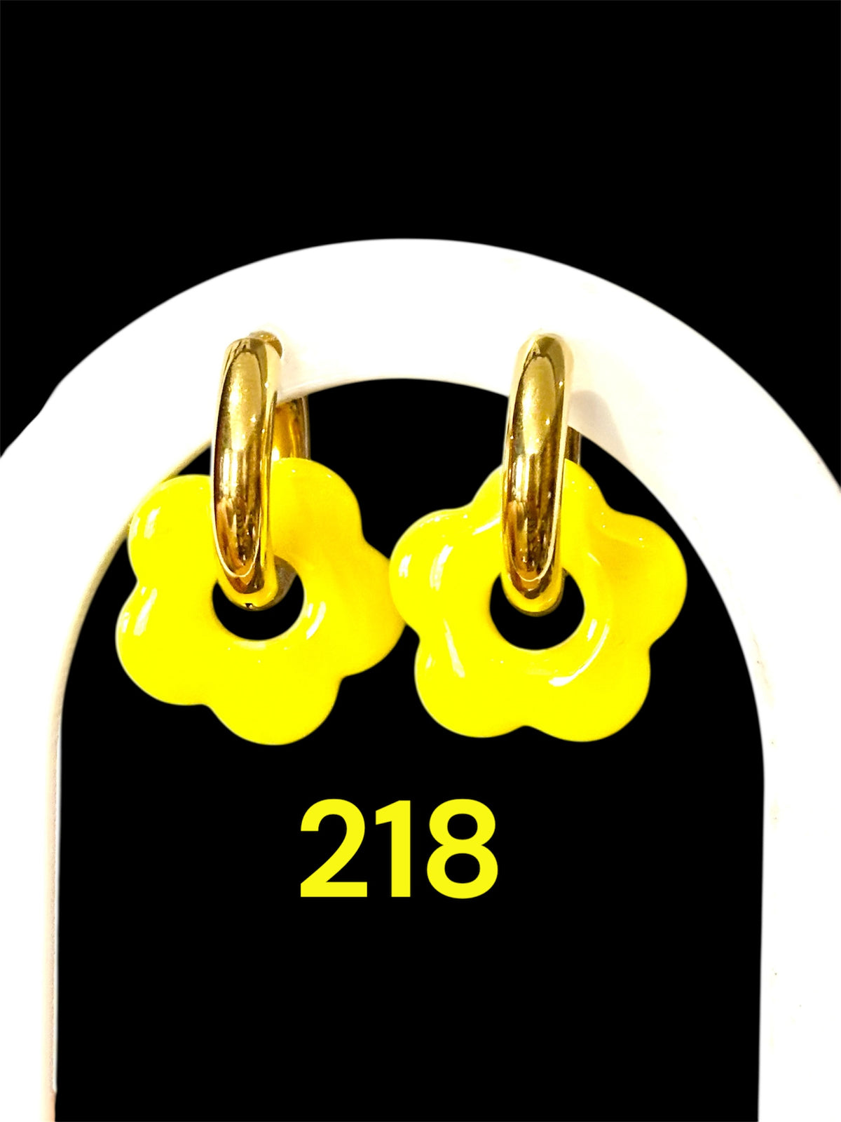 Pampilles Fleur Jaune – Pâte Polymère & Résine | 2 cm