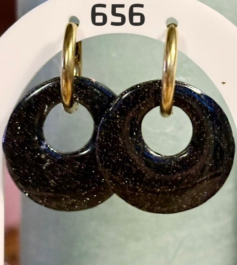 Runde, schwarz glitzernde Anhänger Nr. 656