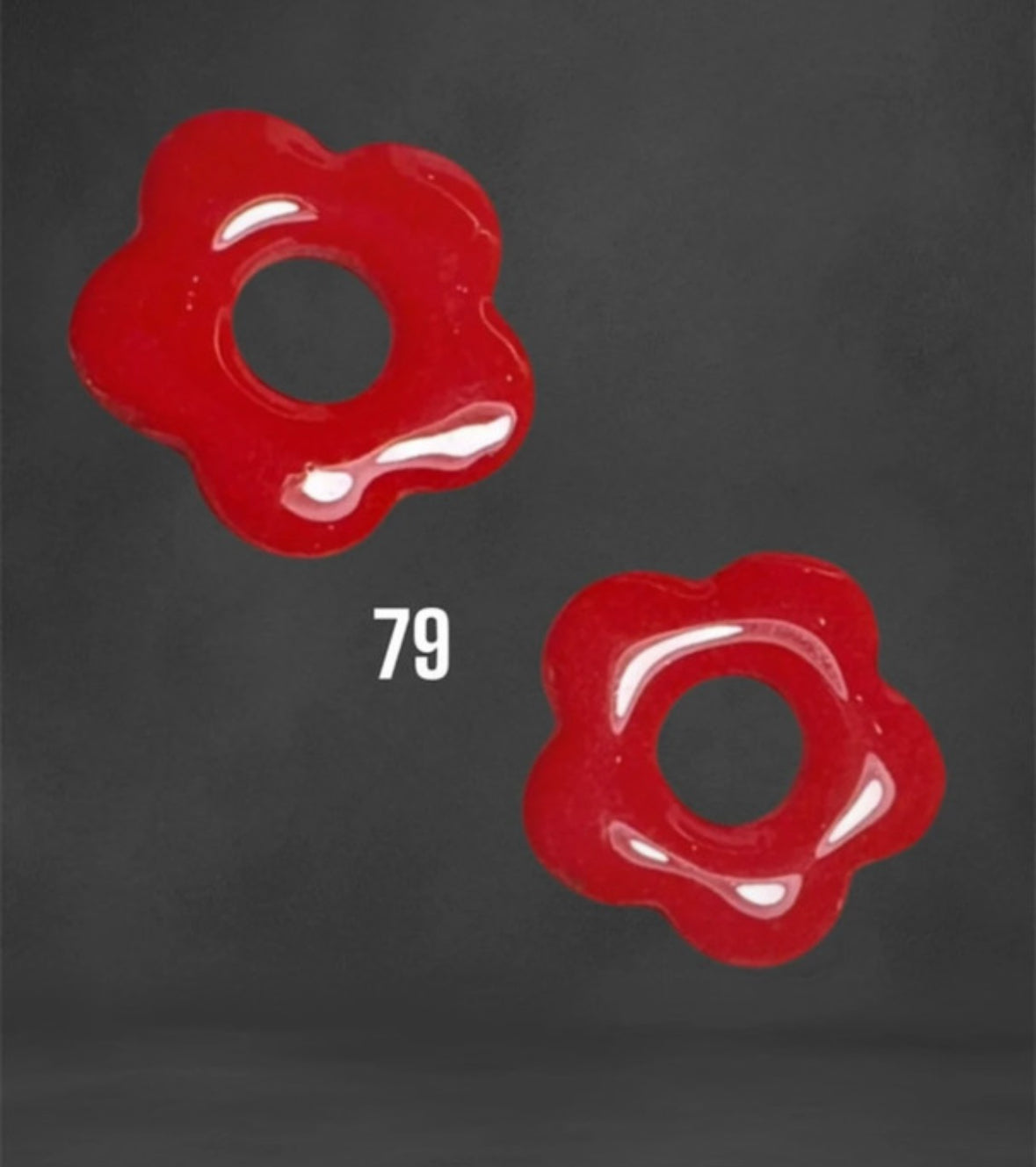 Pampilles Fleur Rouge – Pâte Polymère & Résine