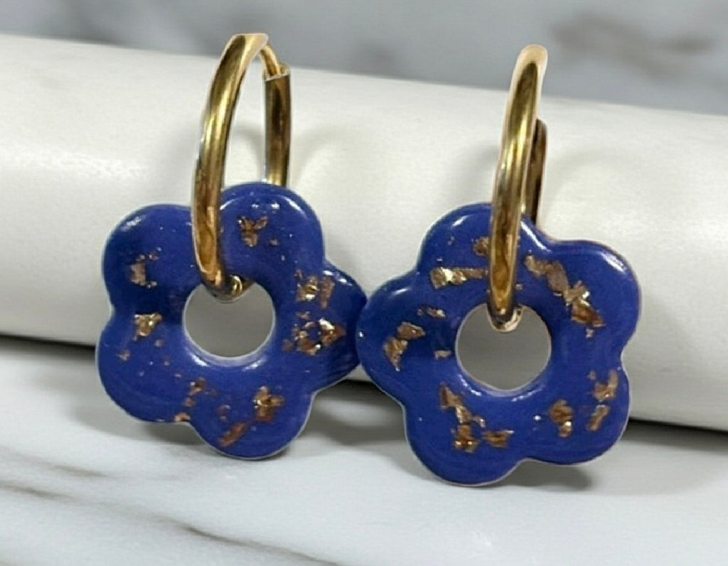 Quasten Königsblaue Blume – Goldblätter – Nr. 703